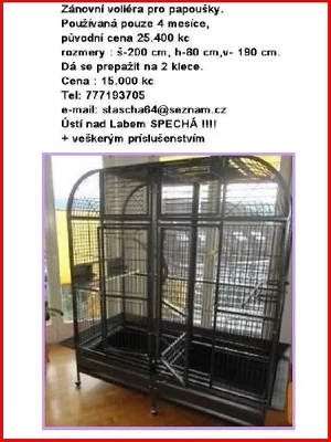 Prodám voliéru