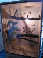 Zařízené Terárium 50x50x80 ( výška ) cm z OSB