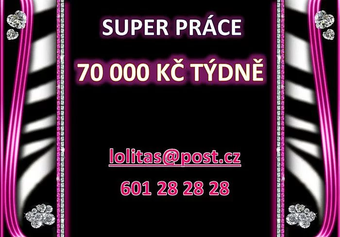 Super práce! 70 000Kč týdně!