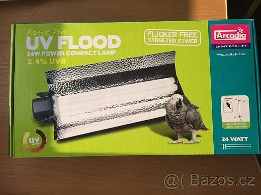 Prodám nepoužitou speciální UV lampu pro papoušky, ZÁRUKA