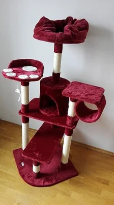Nové škrabadlo s výškou 155 cm - vínové