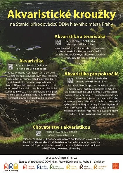 Akvaristické kroužky v Praze – zápis pro rok 2023/2024