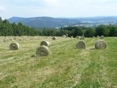 seno malé kulaté balíky