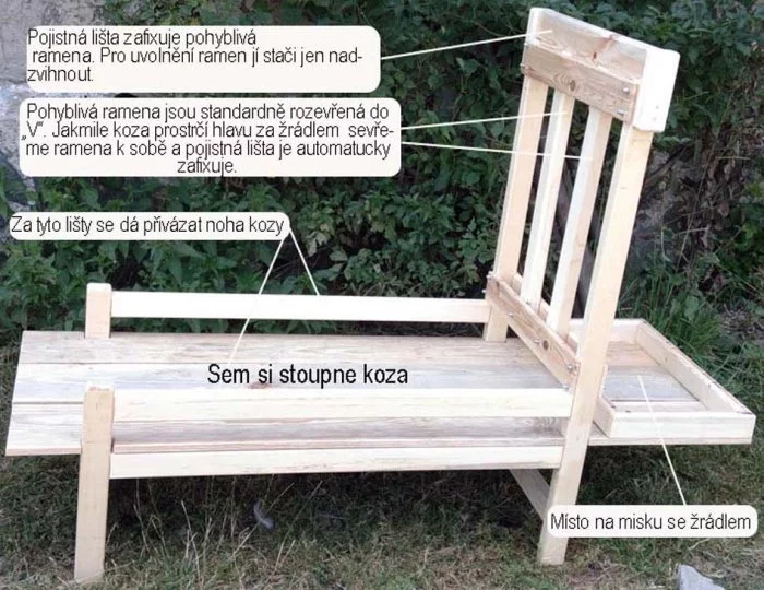 NABÍZÍM LAVICI NA DOJENÍ KOZ a OVCÍ „KOZOSTROJ“