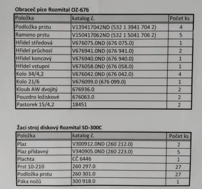 ND na Obraceč píce Rozmital OZ-676 a Žací diskový stroj s prstovým kondicionérem SD-300C