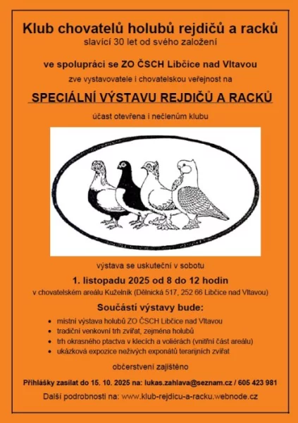 Speciální výstava rejdičů a racků - Libčice nad Vltavou, 1.11.2025