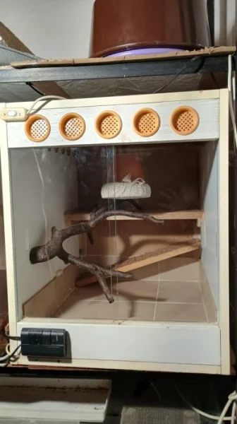 Prodám terárium š - 50, h - 60, v - 60 cm s vytápěním