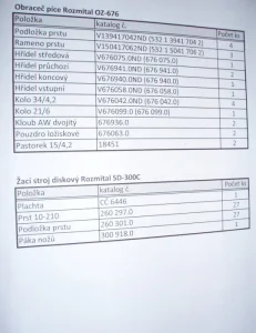 ND na Obraceč píce Rozmital OZ-676 a Žací diskový stroj SD-300C