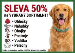 Výprodej vodítek, obojků, oblečků...