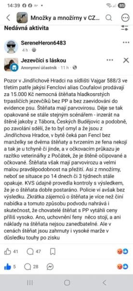 Množírna Jezevčici Jindřichův Hradec Fencl Roman